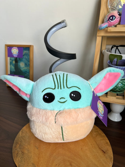 Baby Yoda Squish Plush Toy, Grogu Stuffed Animal Kids Plushie, The Child Mandalorian Soft Kawaii Pillow Doll Gift Light Green