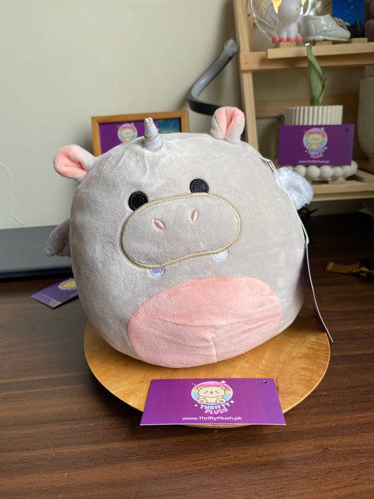 Squishmallows Haizley the Hippocorn |Grey hippopotamuse 7-8" Plush