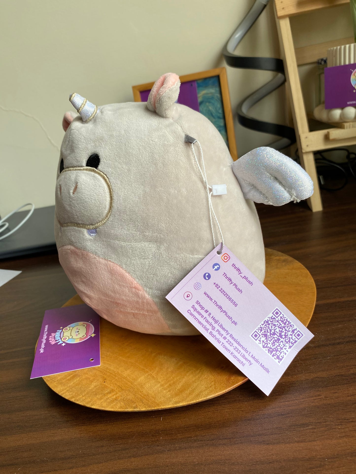 Squishmallows Haizley the Hippocorn |Grey hippopotamuse 7-8" Plush