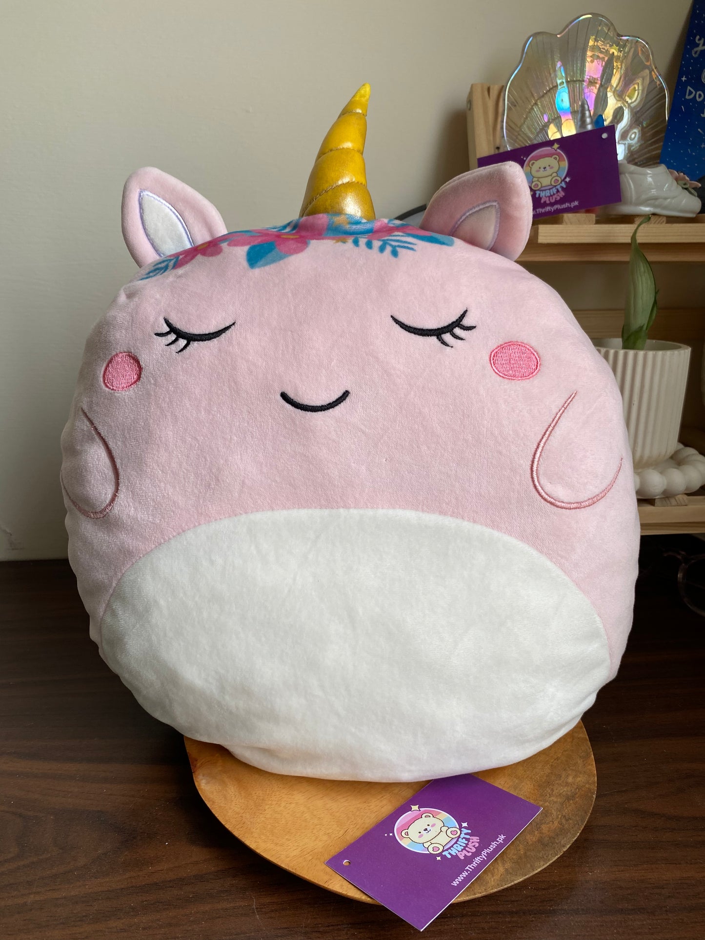 Anko Unicorn Plush Pillow with Golden Horn
