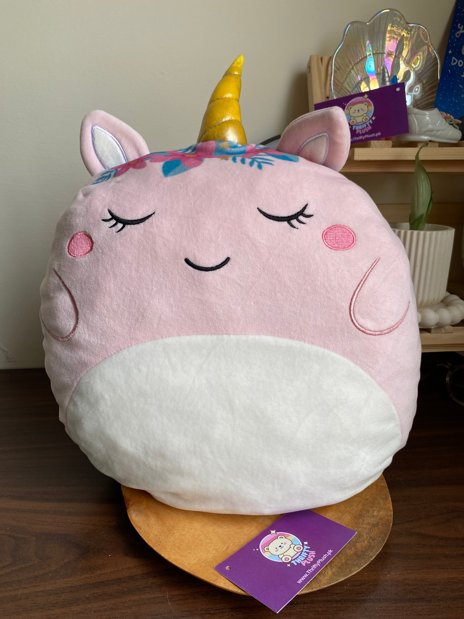 Anko Unicorn Plush Pillow with Golden Horn