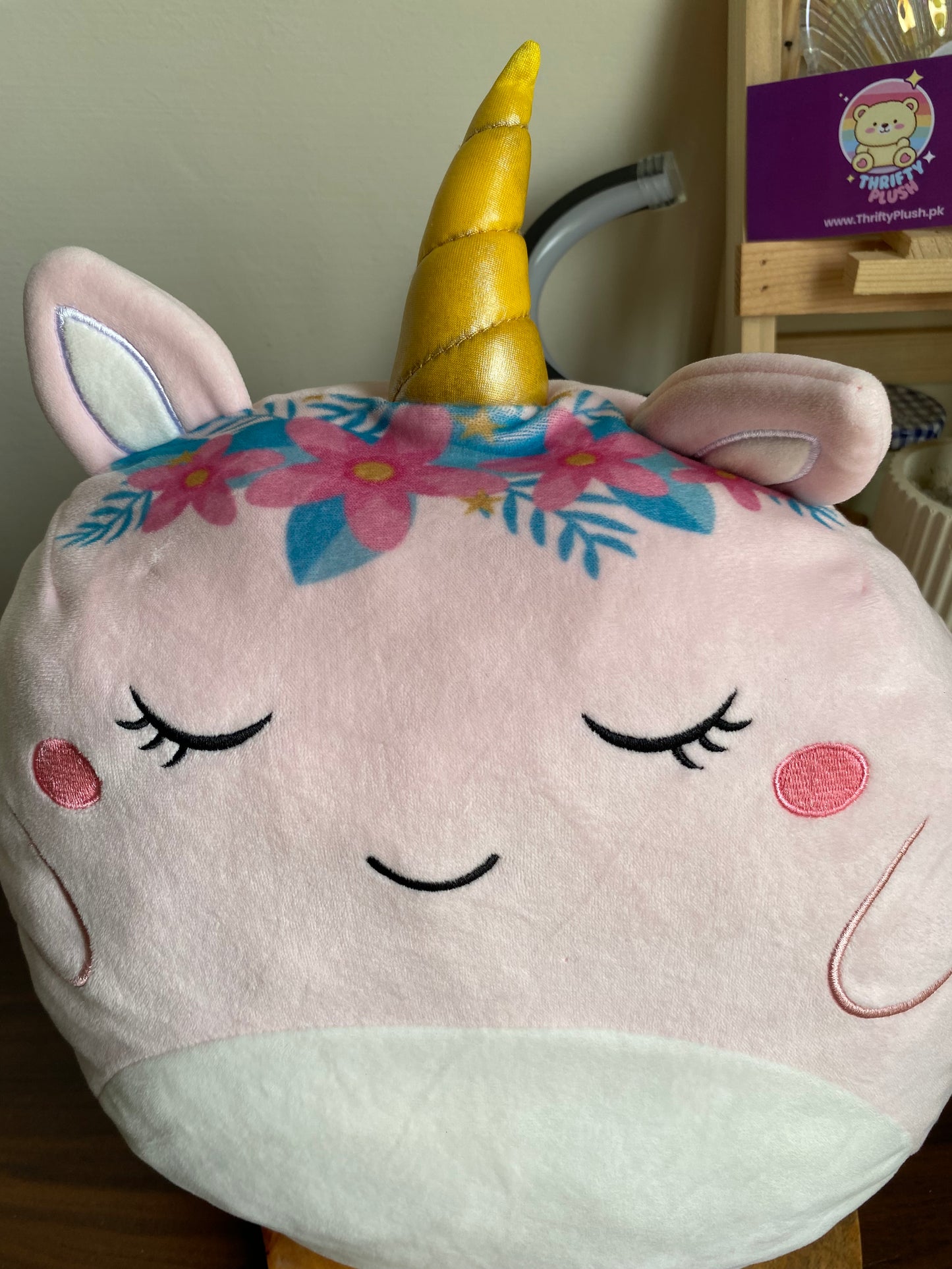 Anko Unicorn Plush Pillow with Golden Horn