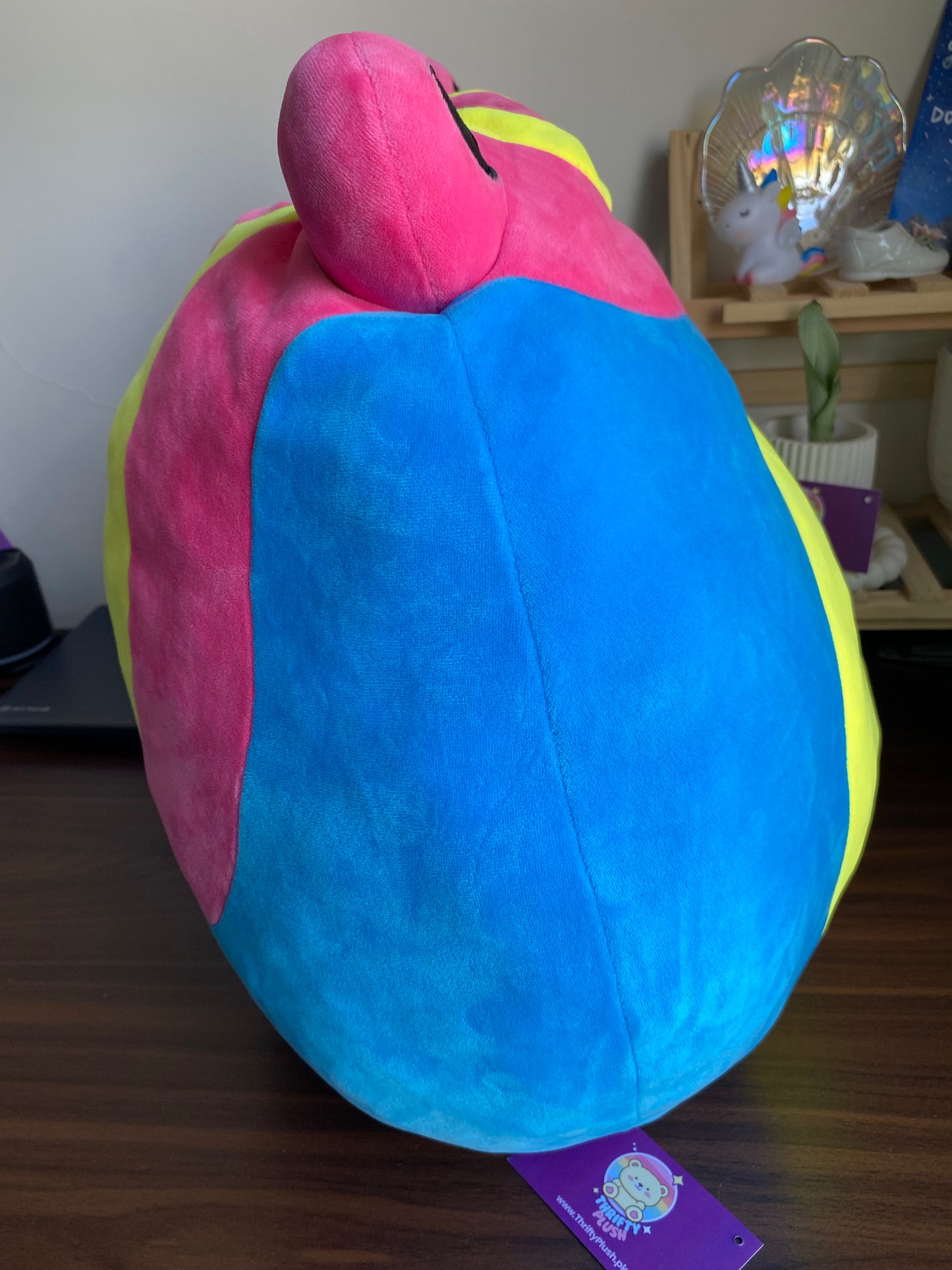 Rare Squishmallows 16-Inch Colorful Frog Plush – Bright Yellow, Blue & Pink Cuddly Stuffed Animal Pillow Toy
