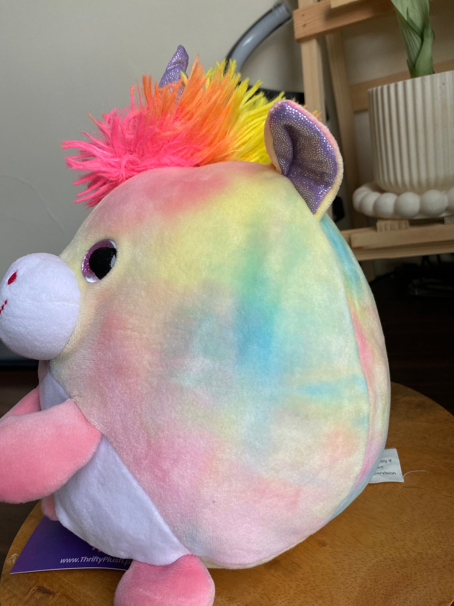 Happy Rainbow Unicorn Plush – Rainbow Tie-Dye Unicorn Stuffed Toy by Smooshimals