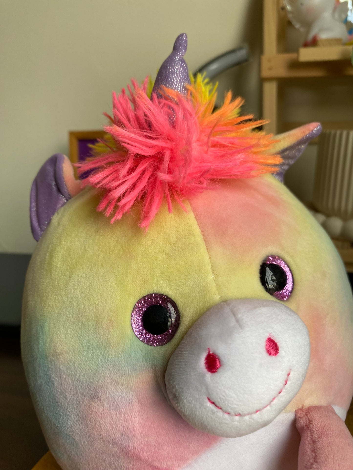 Happy Rainbow Unicorn Plush – Rainbow Tie-Dye Unicorn Stuffed Toy by Smooshimals