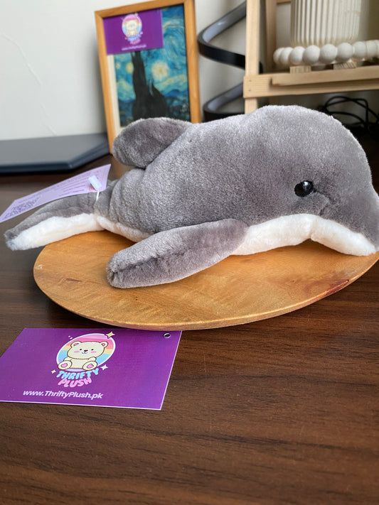 Grey Keeleco Dolphin plush toy – sustainable Keel Toys eco-friendly recycled dolphin soft toy