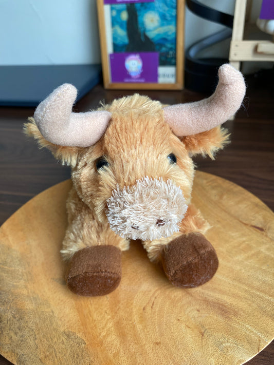 Brown Aurora Steer Longhorn Flopsie plush — realistic 7-inch bean-filled stuffed animal”