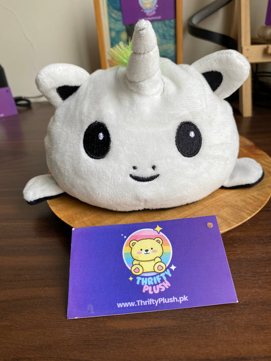 Reversible Mood Unicorn Plush – Happy & Grumpy Narwhicorn