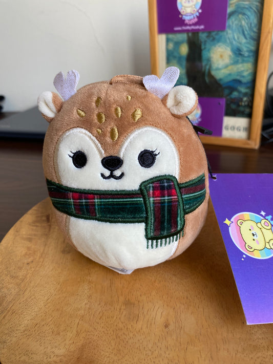 Dawn the Fawn Squishmallow 4” Super Soft Deer Plush with Tartan Scarf