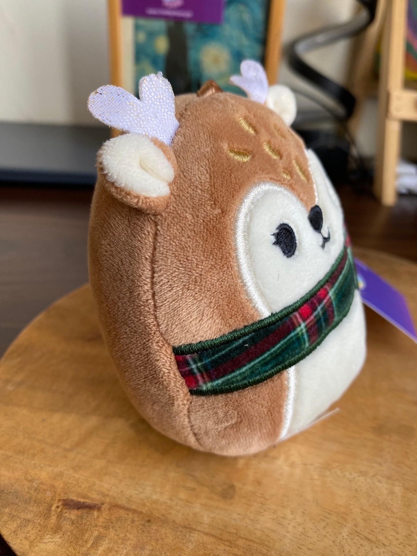 Dawn the Fawn Squishmallow 4” Super Soft Deer Plush with Tartan Scarf