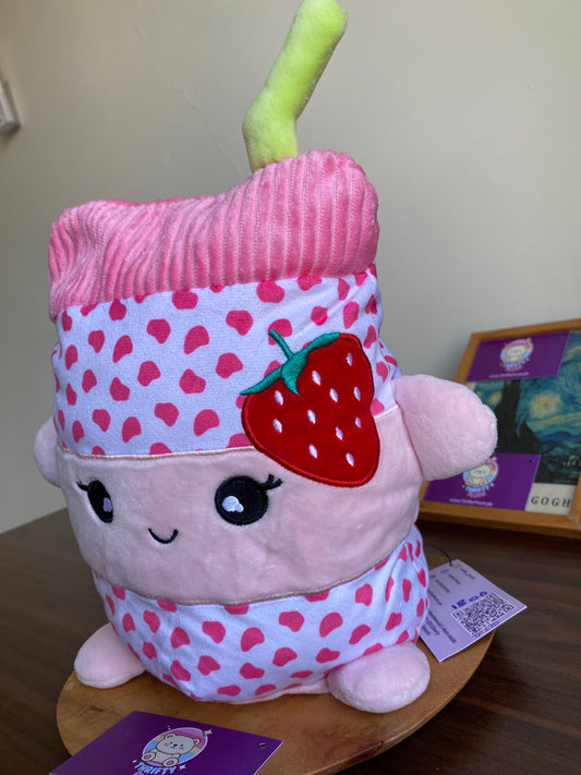 Strawberry Milk Drink Plush Toy – kawai Fruit Drink Stuffed Soft Toy