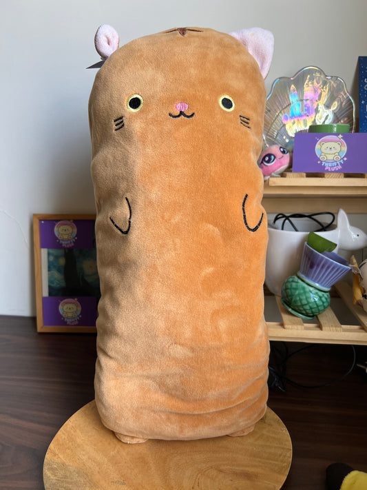 Orange Cat Plush Pillow With A Cute, Simplistic Face.