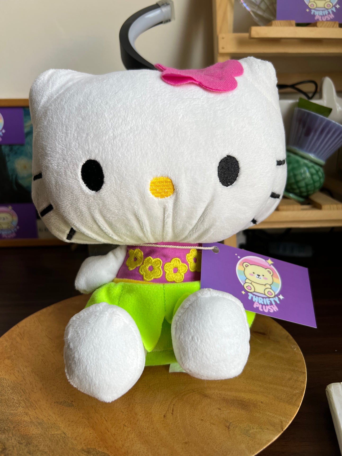 Hello Kitty Plush Toy Wearing A Hawaiian-Style Outfit
