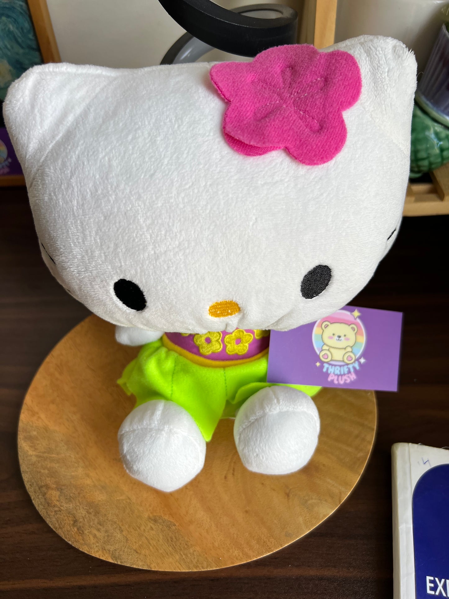 Hello Kitty Plush Toy Wearing A Hawaiian-Style Outfit