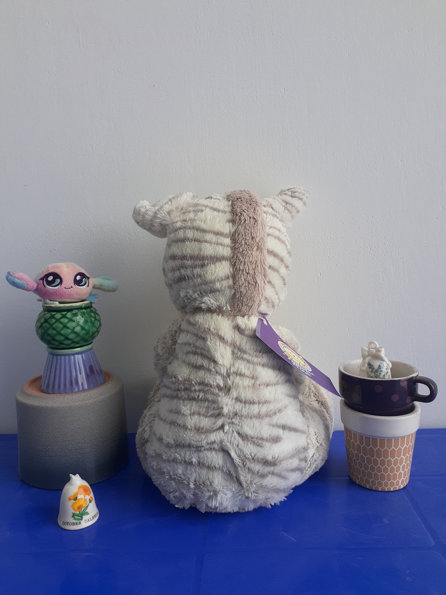 Mon Petit Chou Grey Zebra Plush Soft Toy,