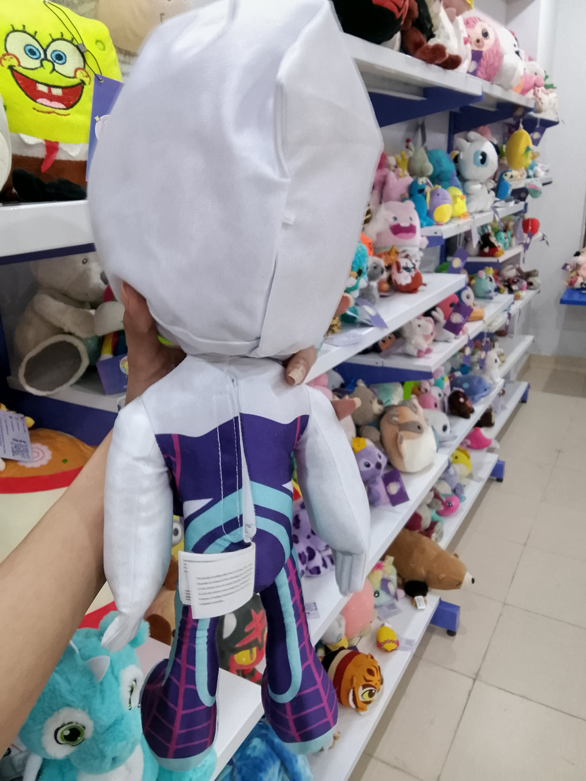 Ghost-Spider from Marvel's Spidey and His Amazing Friends plush toy.