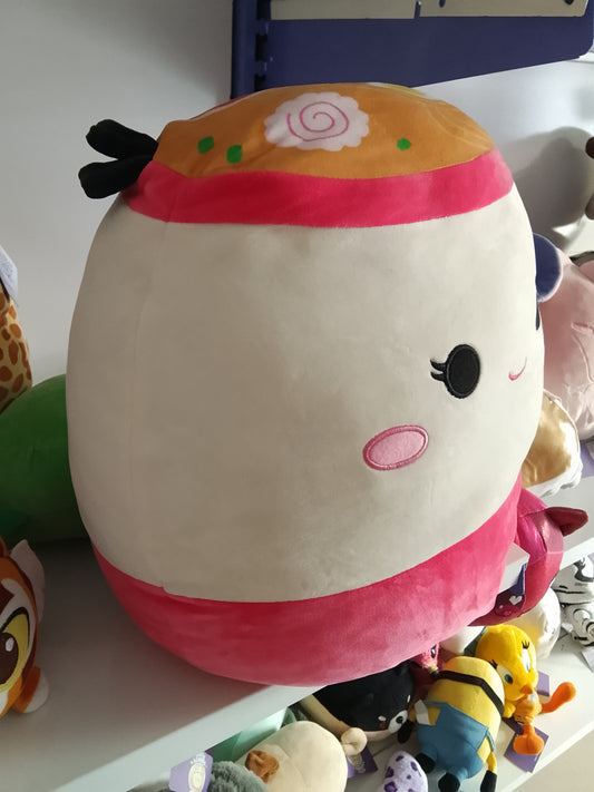 Squishmallows plush toy featuring the character Raisy the Ramen.