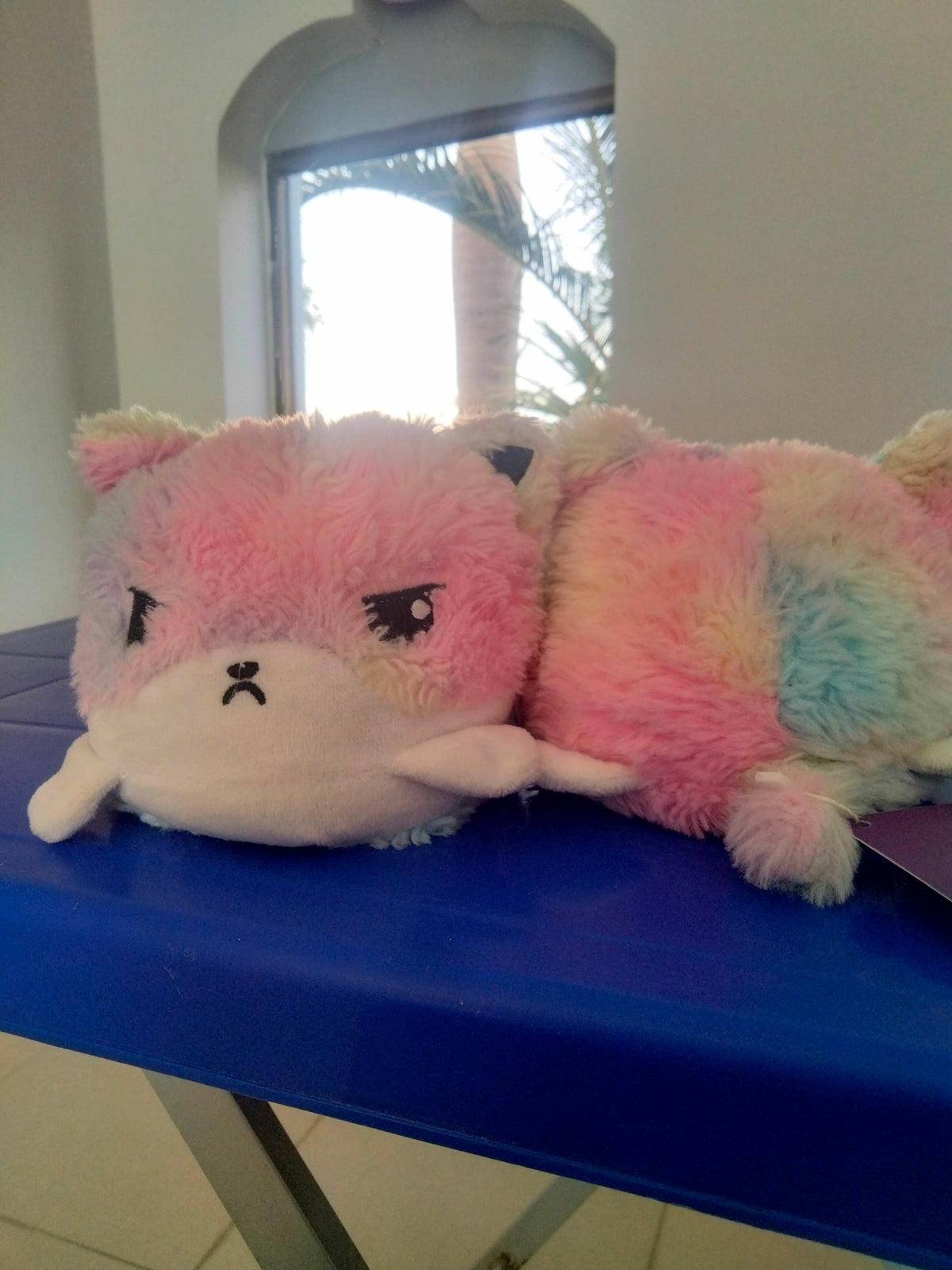 mood rainbow cat plush toy.