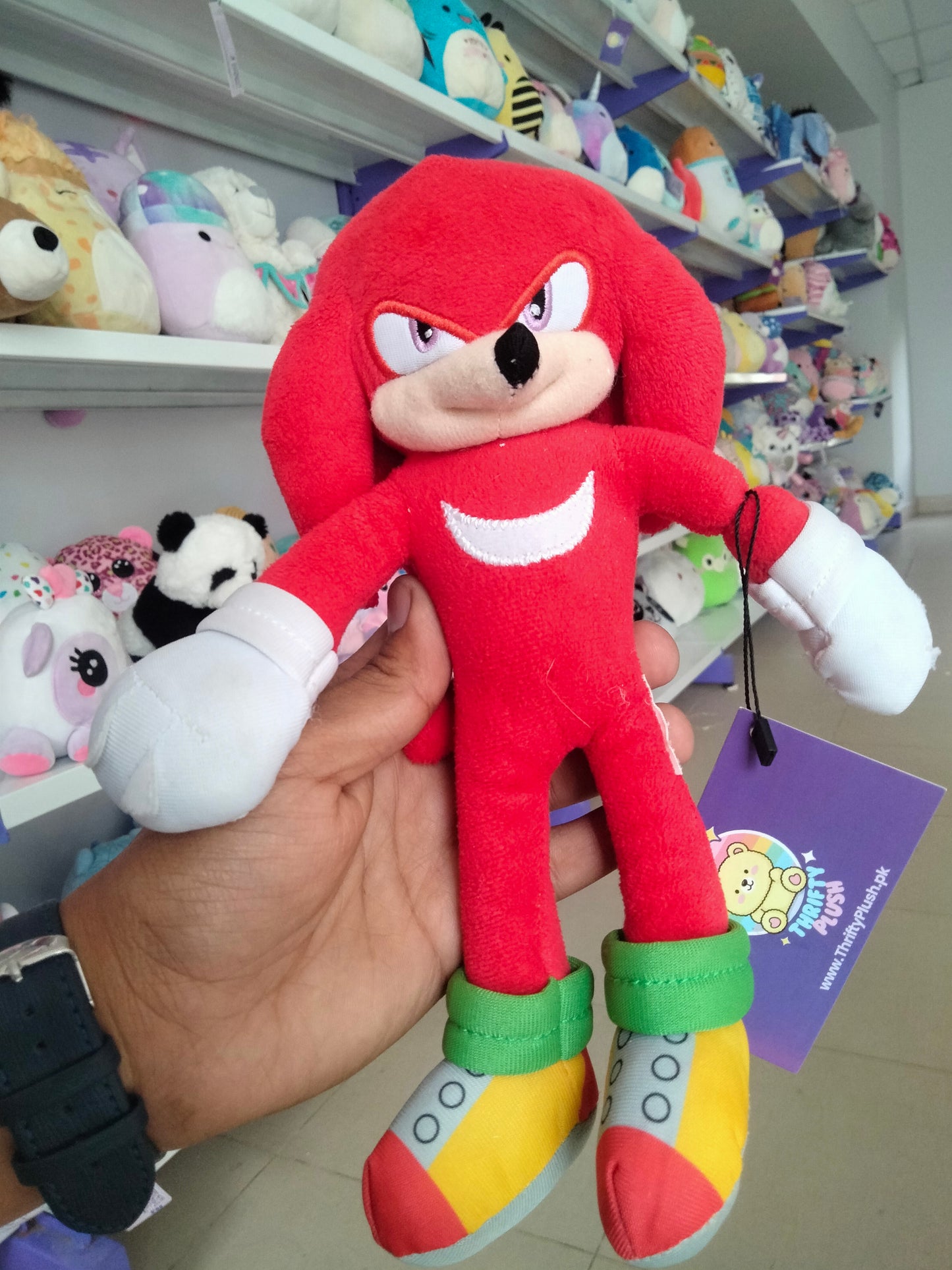 Knuckles the Echidna plush toy.