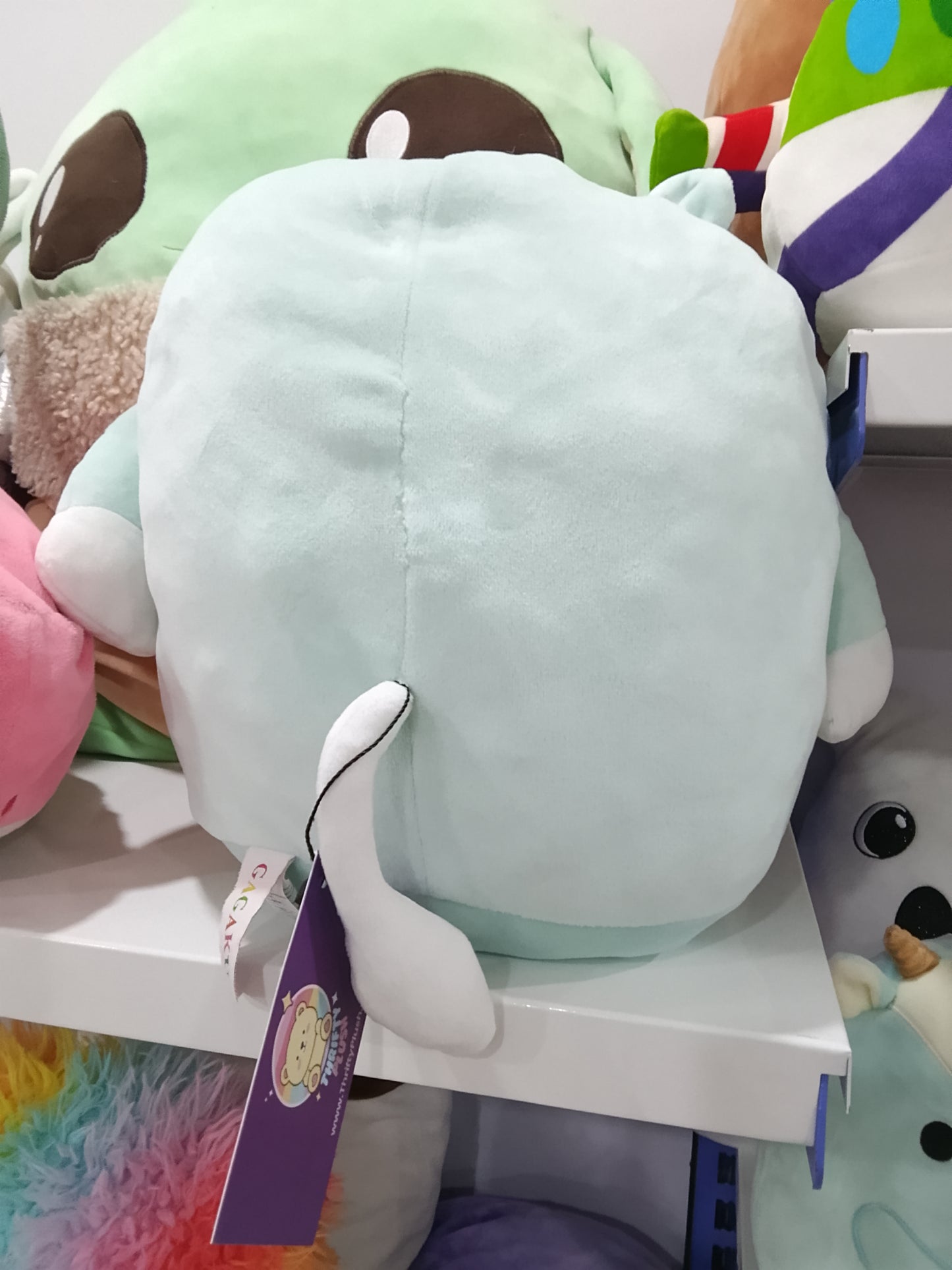 Mint green Hippo Plush Toy.
