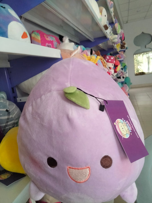 A soft, purple fruit-themed plush toy from Thrifty Plush.