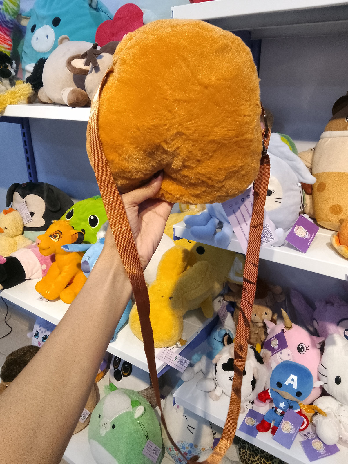 Kawaii Cartoon Capybara Plush Crossbody / Sling Bag