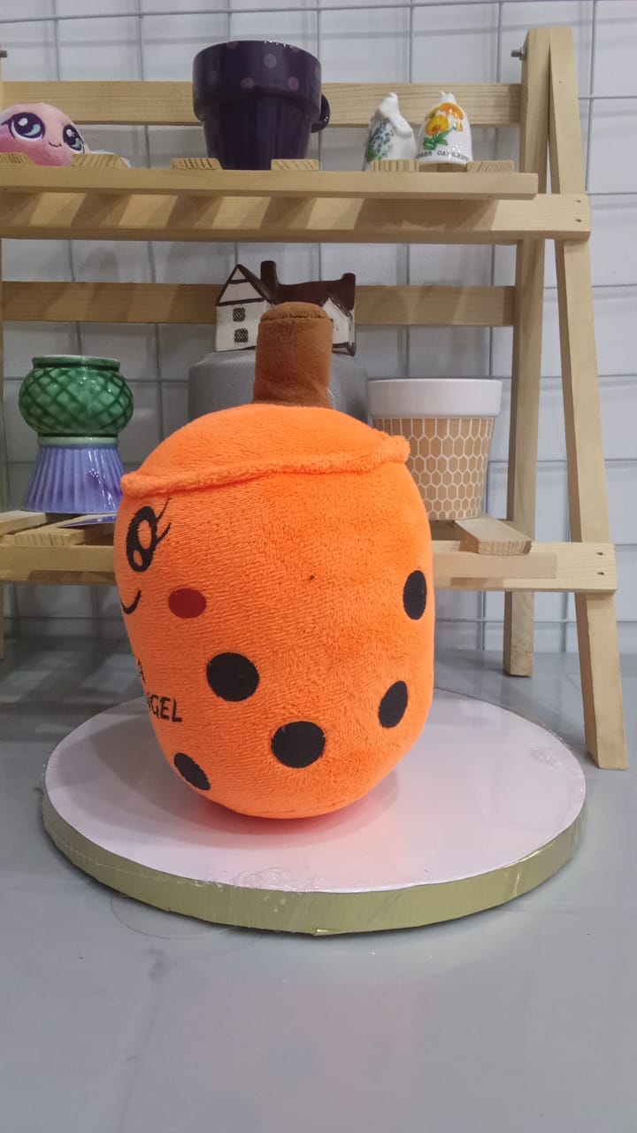 Plush Toy Designed To Look Like A Bubble Tea Cup,