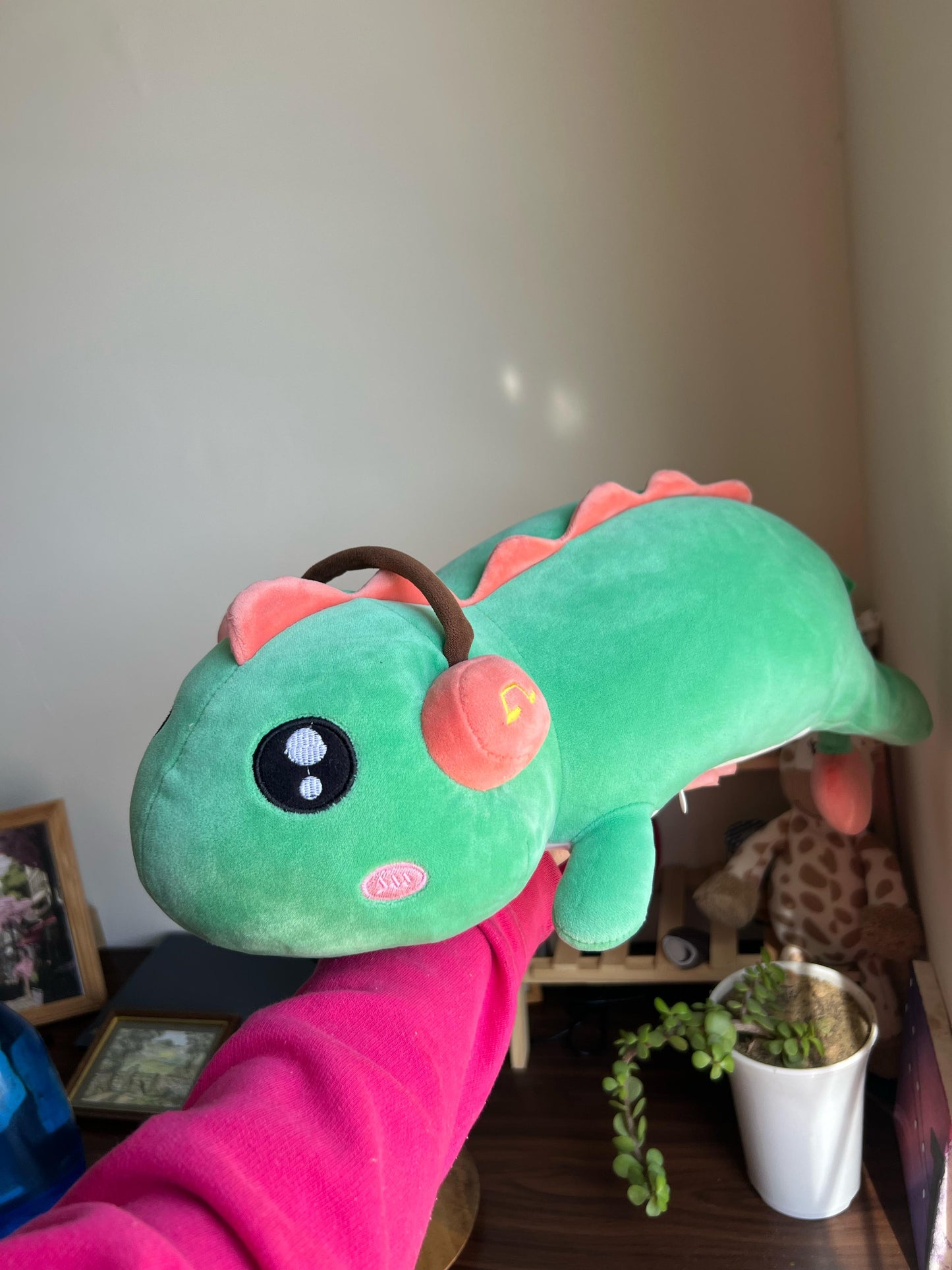 Creative Huge Dinosaur With Headset Plushie