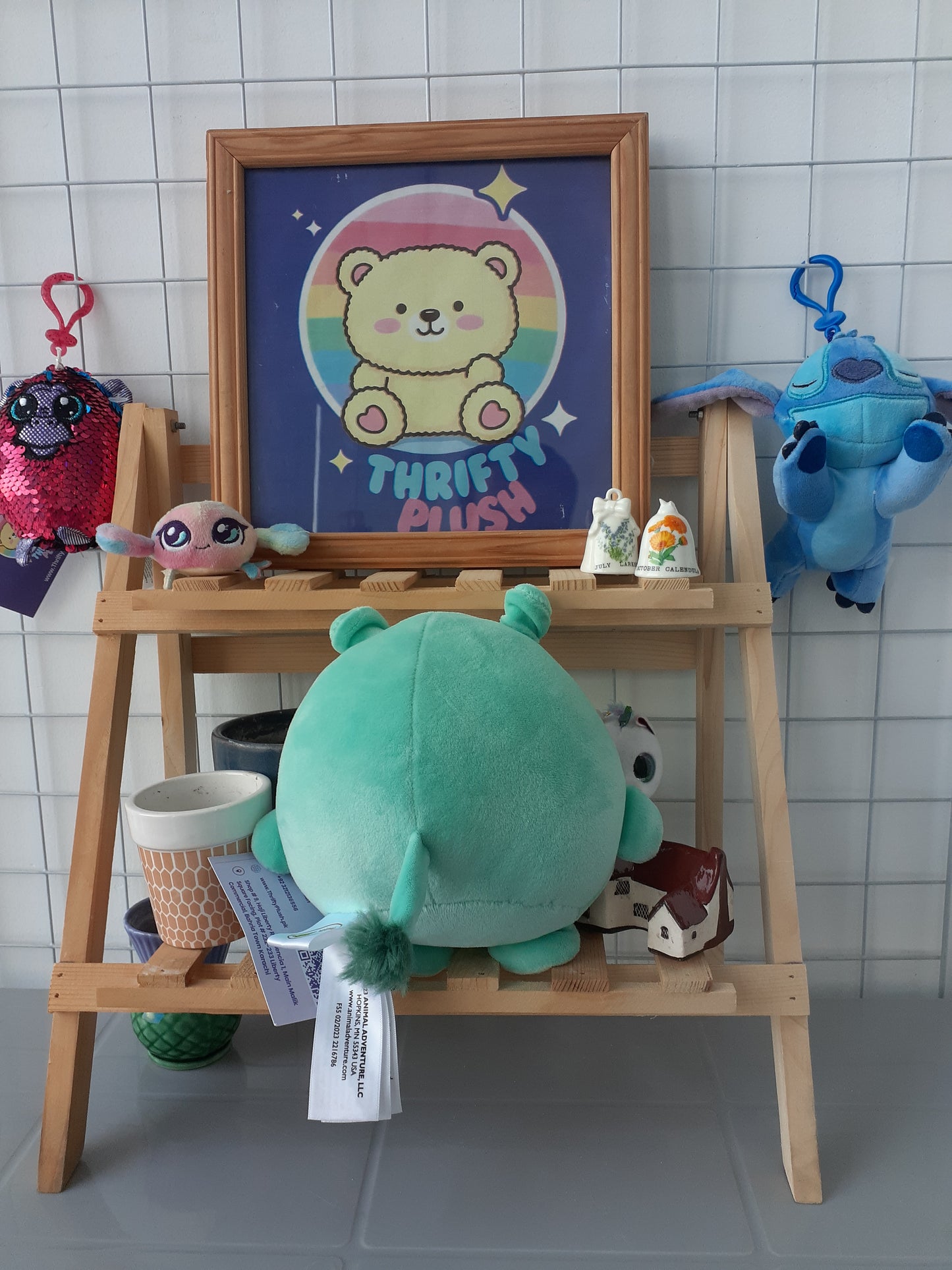 Green Hippo Plush Toy From Thrifty Plushi