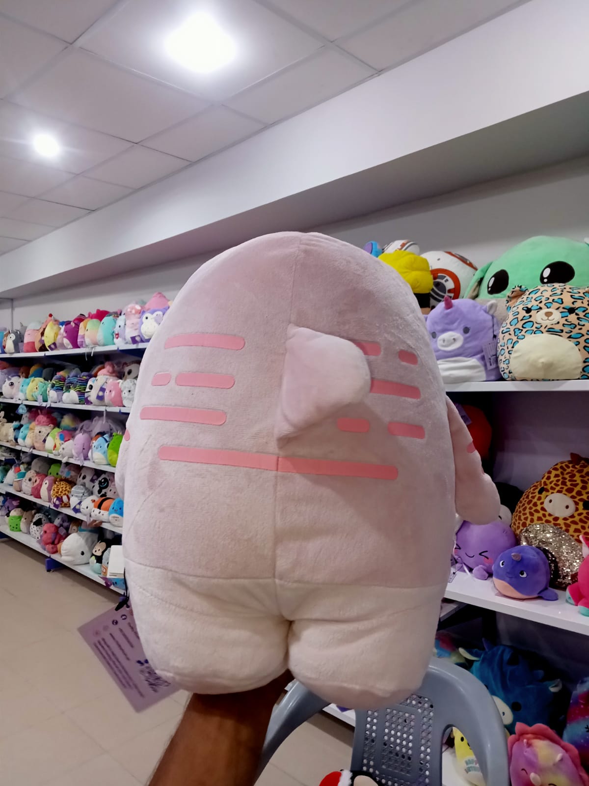 Samezu Pastel Pink Tiger Shark plush toy.