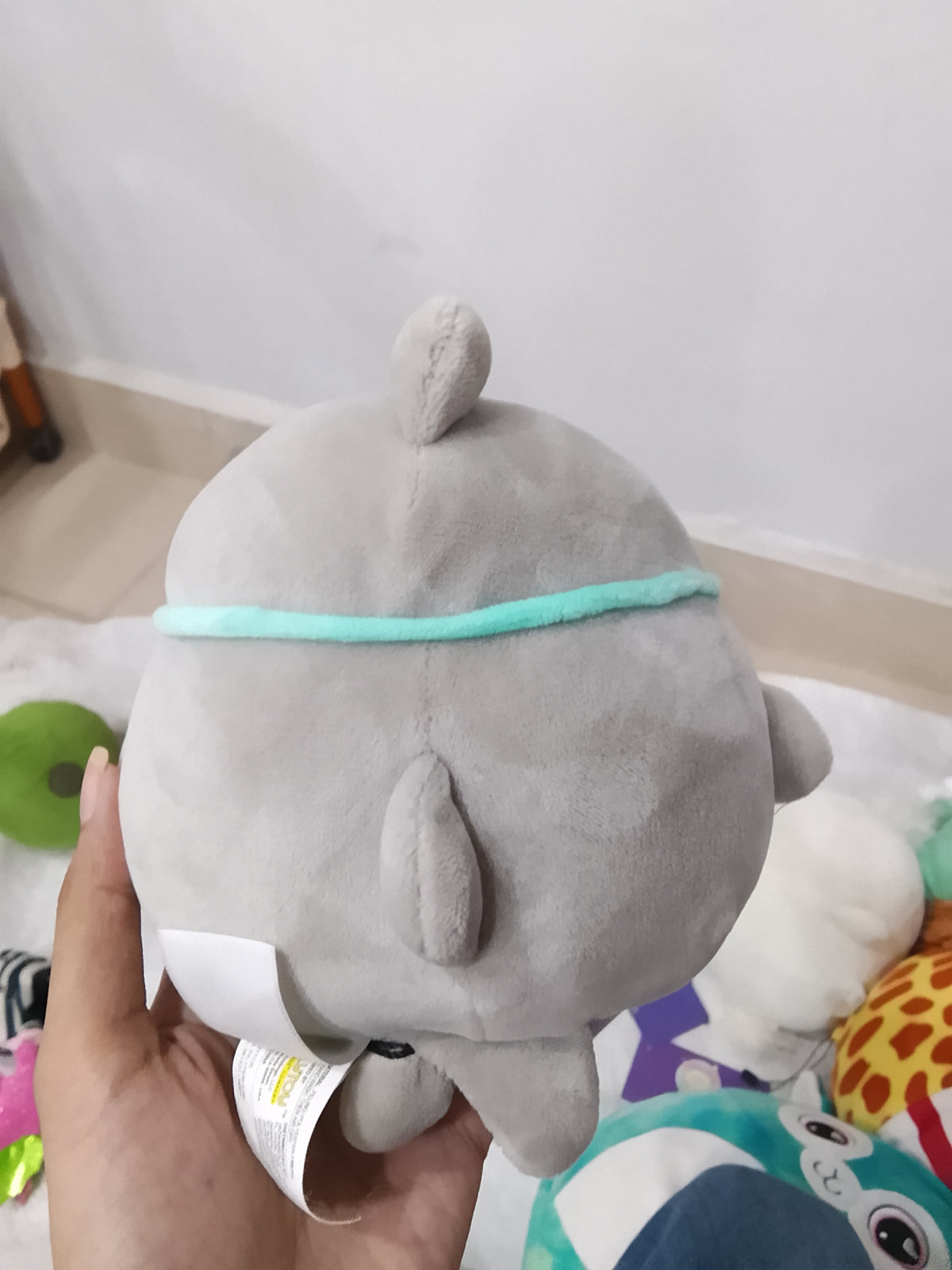 Squishmallows Gordon the Shark mini plush with goggles in gray and teal