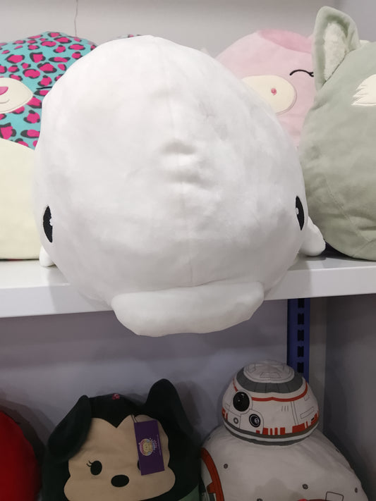White Beluga Whale plush toy, likely from a collection of sea-themed stuffed animals.