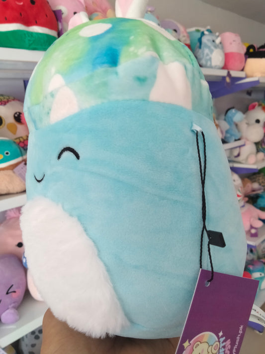Mully the Teal Mushroom character wearing bunny ears.