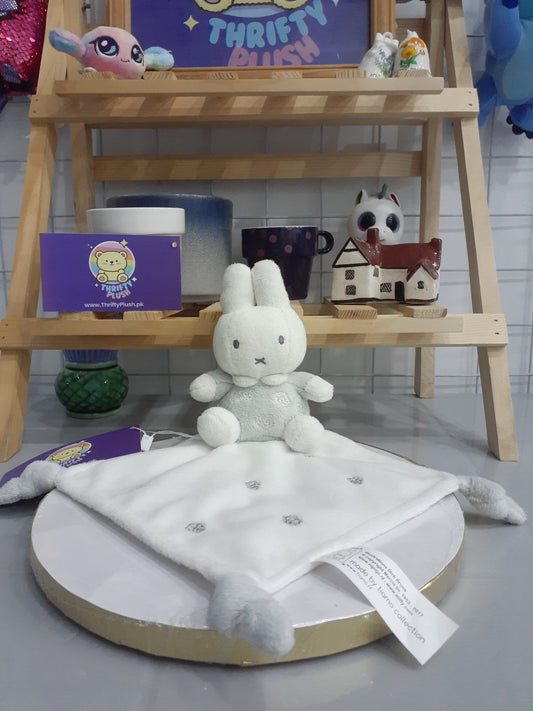 Miffy Blankie Fluffy Blue, A Soft Comfort Blanket Plushie