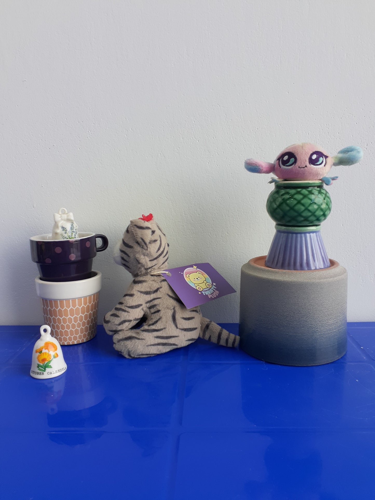 Botique Gray Striped Cat 5" Mini  Plushie