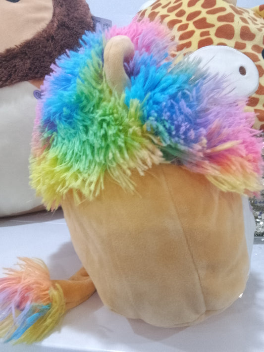 Squishmallows Lianne the Lion plush toy featuring a rainbow-colored mane.