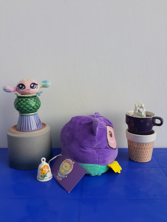 Halley Pelus Renkli Baykus Yastik 40 Cm, Purple Owl Plushies