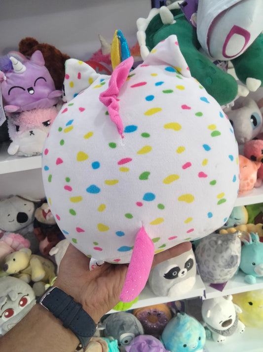 Boos Harmonie the White Unicorn plush pillow.