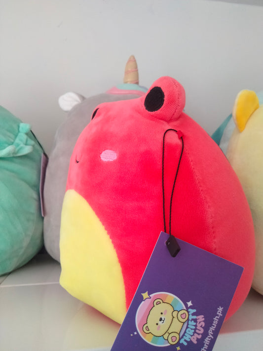 Squishmallows plush toy featuring the character Obu the Red Frog.