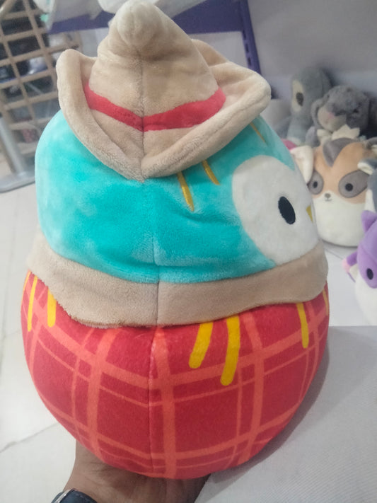 This is a Squishmallows Winston the Scarecrow Owl plush toy.