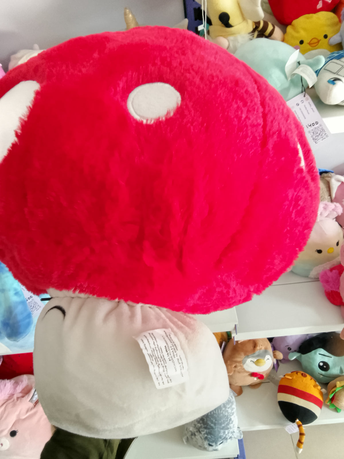 Jellycat Amuseables Mushroom soft toy with a red plush cap.