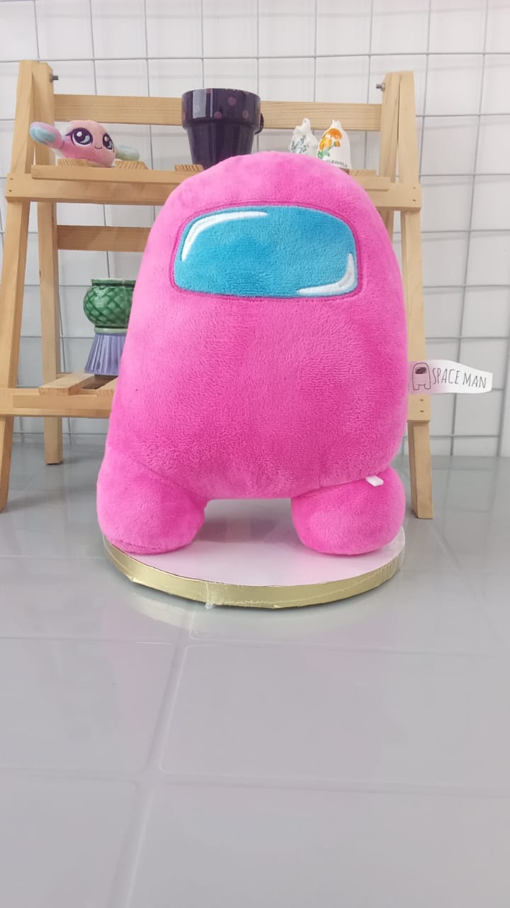 Among Us 16-Inch Super-Soft Squishy Plush Toy In Pink.