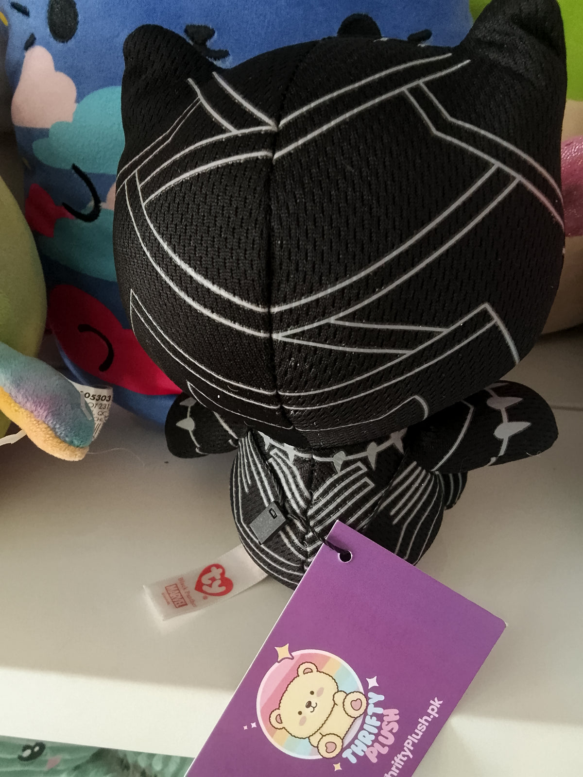 Ty Marvel Black Panther Beanie Baby plush stuffed animal.