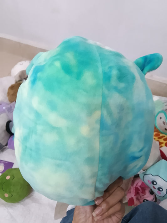 Squishmallow teal tie-dye alpaca or llama plush toy.
