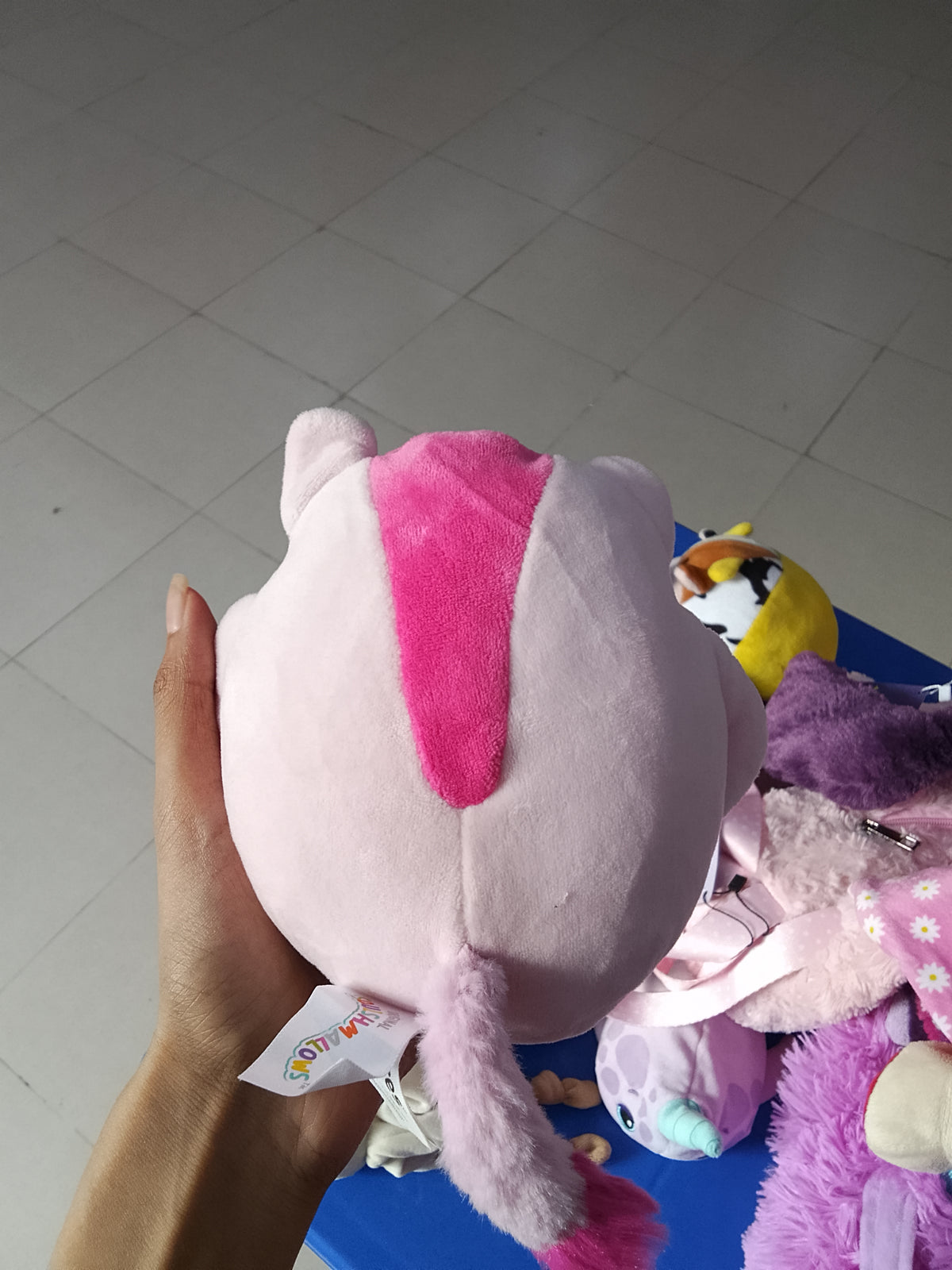 Squishmallows plush toy featuring the character Brixton the Sugar Glider in pink and white.
