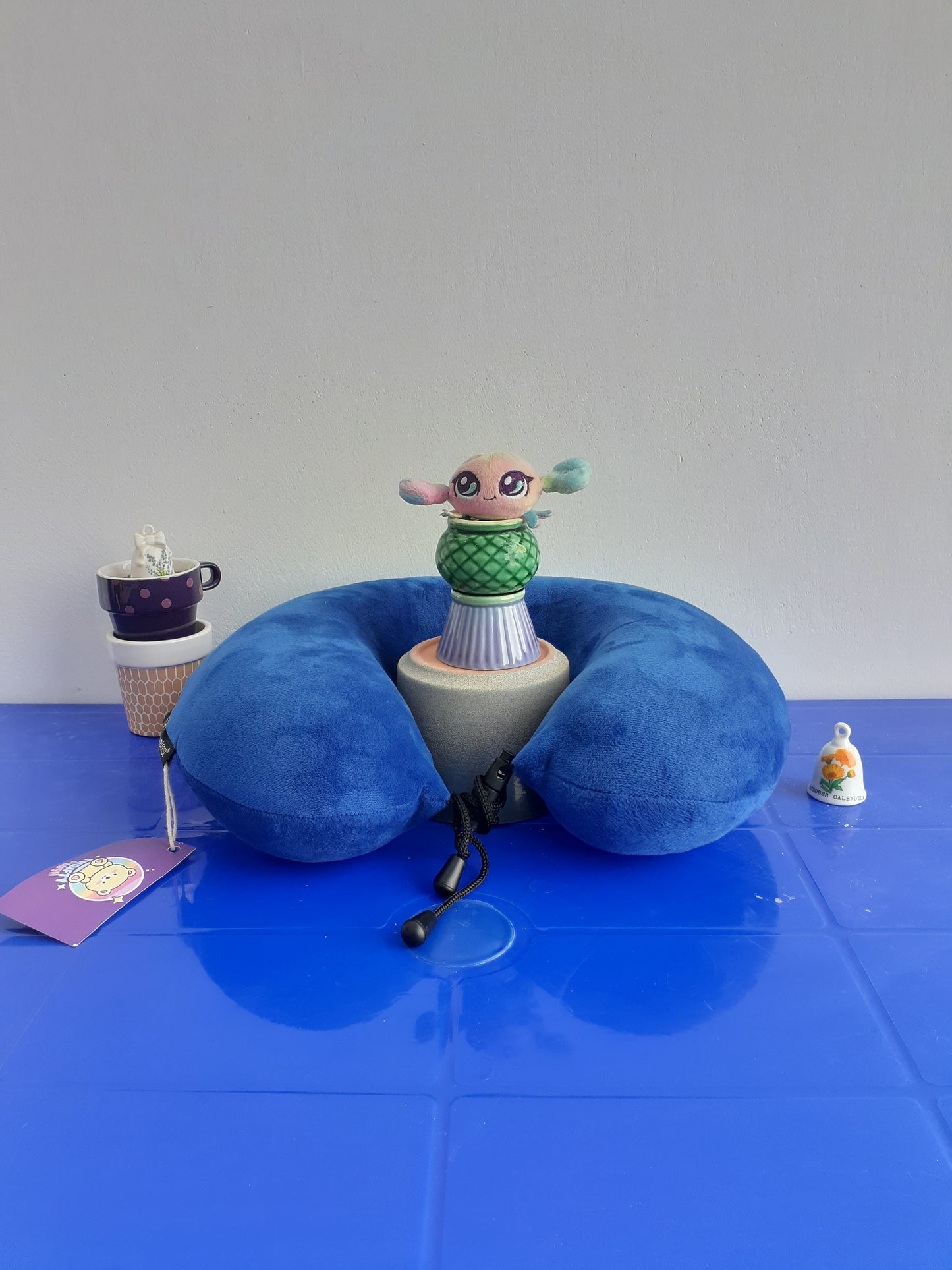 Conair Travel Smart Fleece Poly-Filled Neck Rest In Soft Navy.