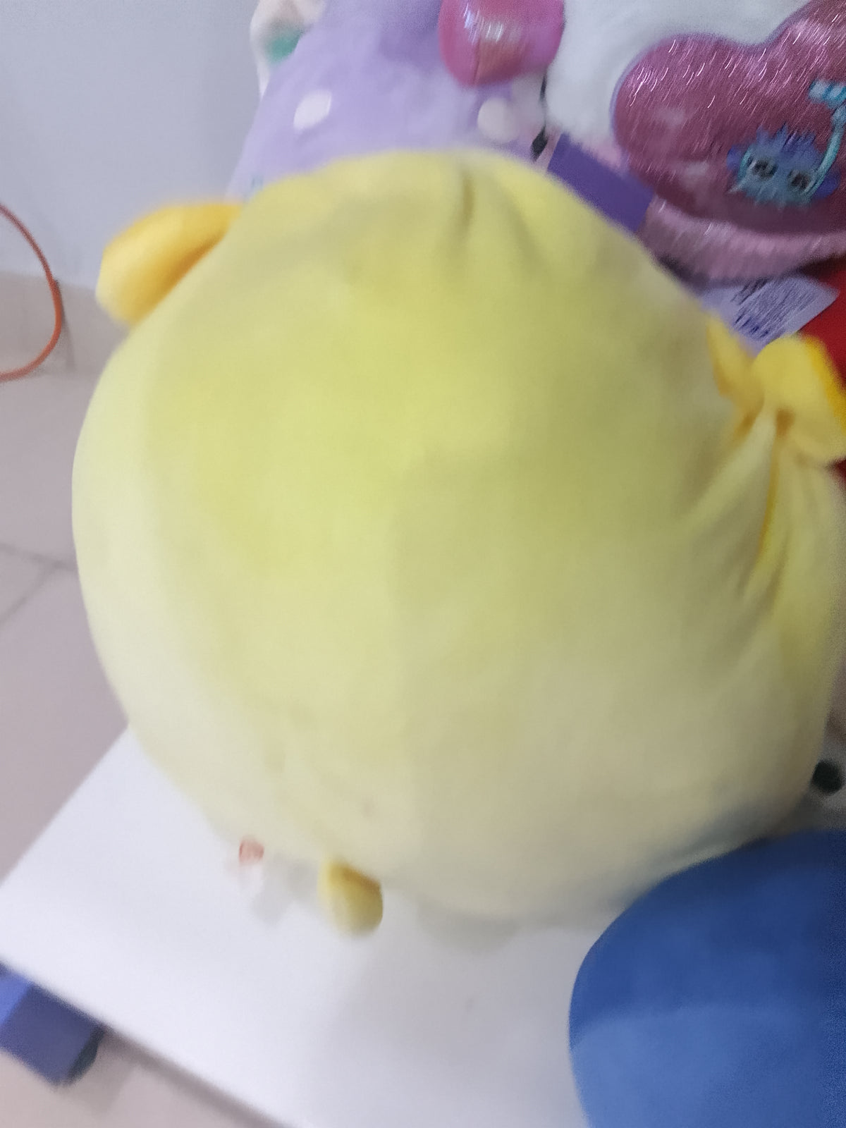 Ty Squish-A-Boos Buttercup yellow bear plush toy.