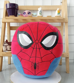 Red And Blue Plush Toy In The Likeness Of Spider-Man's Head