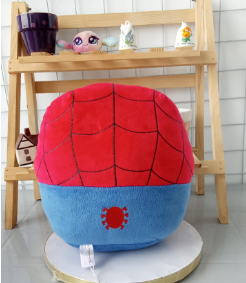 Red And Blue Plush Toy In The Likeness Of Spider-Man's Head