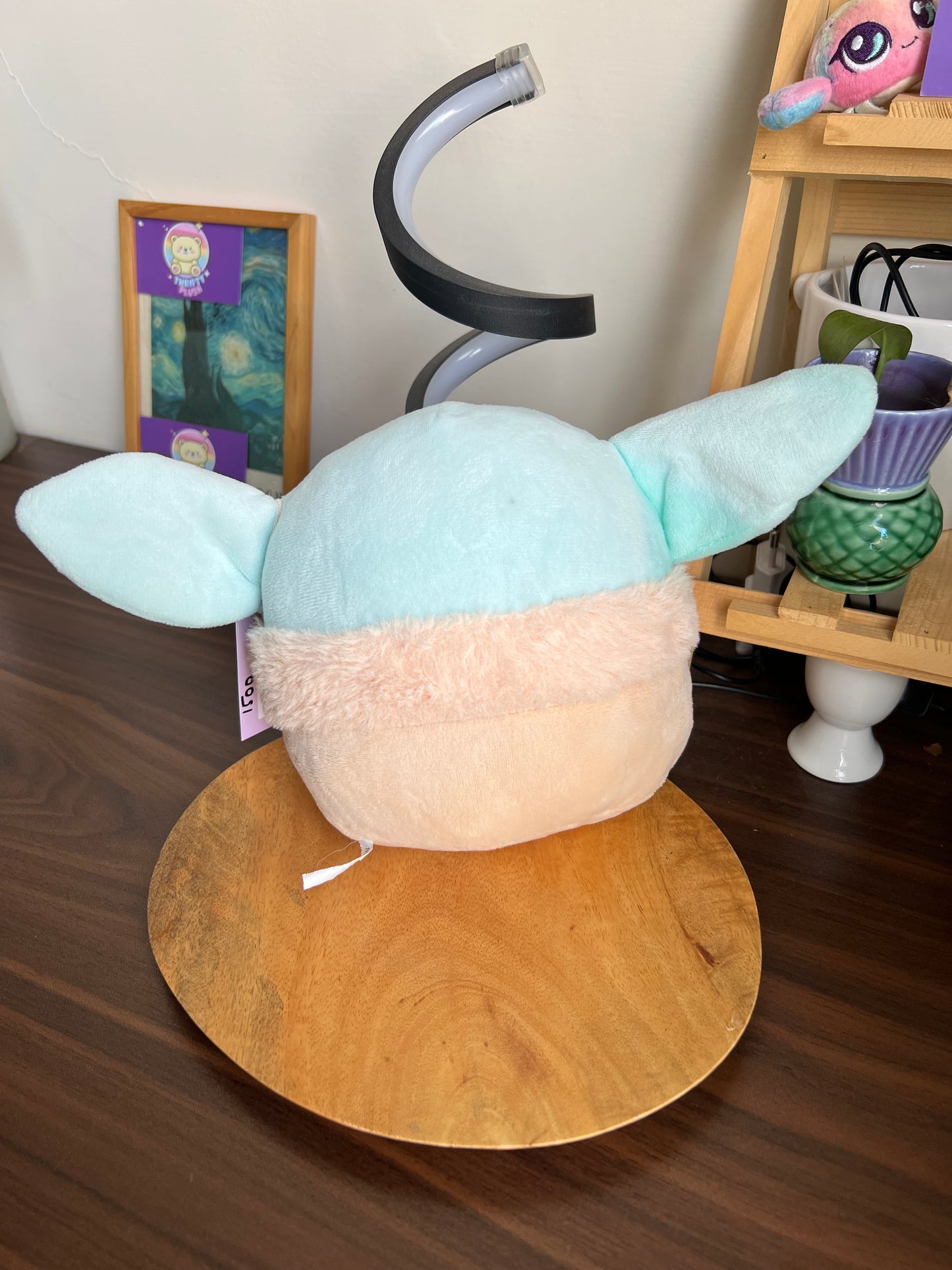 Baby Yoda Squish Plush Toy, Grogu Stuffed Animal Kids Plushie, The Child Mandalorian Soft Kawaii Pillow Doll Gift Light Green